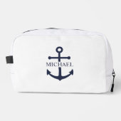 Nautical Navy Blue Anchor Personalized Name ドップキット (正面)