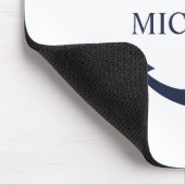 Nautical Navy Blue Anchor Personalized Name マウスパッド (コーナー)