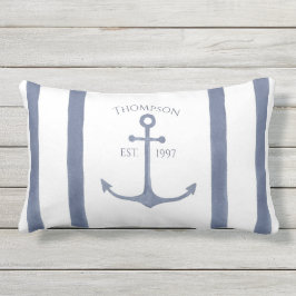 Nautical Navy Blue Anchor Personalized Pillow アウトドアクッション