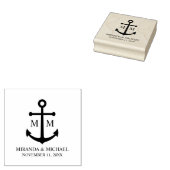 Nautical Navy Blue Anchor Wedding ラバースタンプ (押印)
