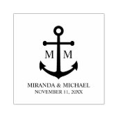 Nautical Navy Blue Anchor Wedding ラバースタンプ (インプリント)