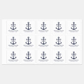 Nautical Navy Blue Anchor Wedding ラベル (シート)