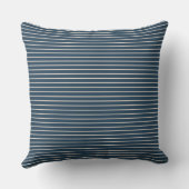 Nautical Navy Blue and White Stripes Design クッション (裏面)