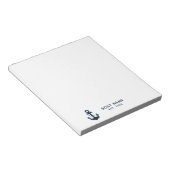 Nautical Navy Blue Boat Name Anchor ノートパッド (アングル)