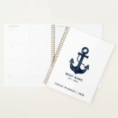 Nautical Navy Blue Boat Name Anchor プランナー手帳 (ディスプレー)