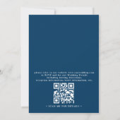 Nautical Navy Blue Crab Beach QR Code Wedding 招待状 (裏面)