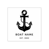 Nautical Navy Blue Custom Boat Name ラバースタンプ (インプリント)