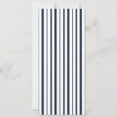 Nautical Navy Monogram Long Wedding Menu Card 招待状 (裏面)