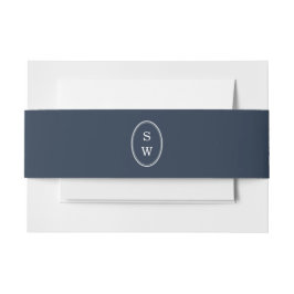 Nautical Navy Monogram Wedding Belly Band 招待状ベリーバンド