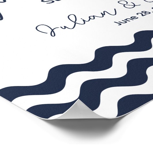 Nautical Navy Sparkler send off ポスター (角)