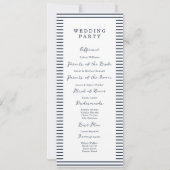 Nautical Navy Stripe Classic Wedding Program Card 招待状 (裏面)