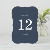 Nautical Navy Stripe Die-Cut Wedding Table Number 招待状 (スタンド正面)