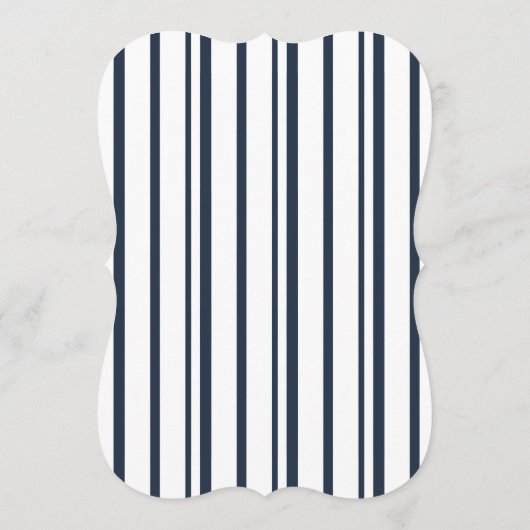 Nautical Navy Stripe Die-Cut Wedding Table Number 招待状 (裏面)