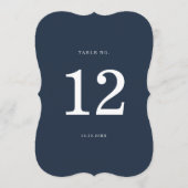 Nautical Navy Stripe Die-Cut Wedding Table Number 招待状 (正面)