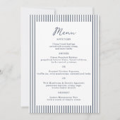 Nautical Navy Stripe Monogram Wedding Menu Card 招待状 (正面)
