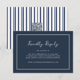 Nautical Navy Stripe Online RSVP Enclosure Card エンクロージャーカード