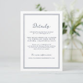 Nautical Navy Stripe Wedding Details Card エンクロージャーカード (スタンド正面)