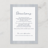 Nautical Navy Stripe Wedding Directions Card エンクロージャーカード (正面)