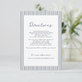 Nautical Navy Stripe Wedding Directions Card エンクロージャーカード (スタンド正面)