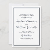 Nautical Navy Stripe Wedding Invitation 招待状 (正面)