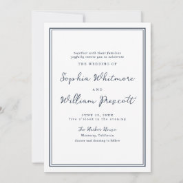 Nautical Navy Stripe Wedding Invitation 招待状