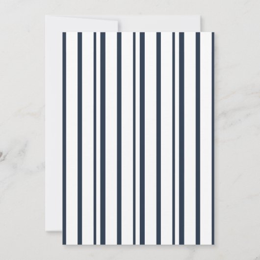 Nautical Navy Stripe Wedding Invitation 招待状 (裏面)