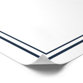 Nautical Navy Wedding Entrance Sign ポスター (角)