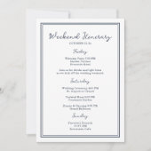 Nautical Navy Wedding Weekend Itinerary Card 招待状 (正面)