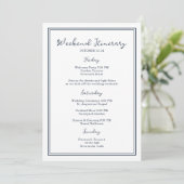 Nautical Navy Wedding Weekend Itinerary Card 招待状 (スタンド正面)
