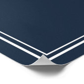 Nautical Navy Wedding Welcome Sign ポスター (角)