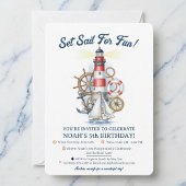 Nautical Ocean Beacon Party Invite 招待状