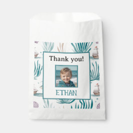 Nautical Ocean Birthday Photo Thank You フェイバーバッグ