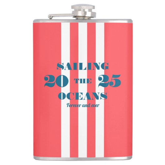 Nautical Party Vinyl Wrapped Flask フラスク (正面)