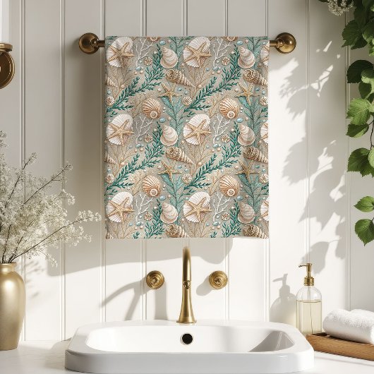 Nautical Pastel Towel Light Brown Beach Style バスタオルセット