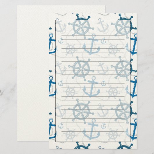 Nautical pattern 便箋 (正面/裏面)