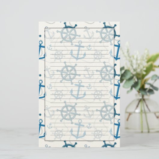 Nautical pattern 便箋 (スタンド正面)