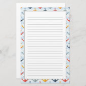 Nautical Pattern with Anchors 便箋 (正面/裏面)