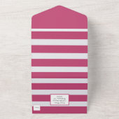  nautical pink and white stripe オールインワン招待状 (外側)