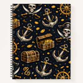 Nautical Pirate Pattern Notebook ノートブック