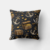 Nautical Pirate Pattern Pillow クッション (裏面)