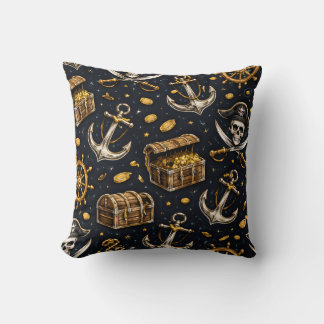 Nautical Pirate Pattern Pillow クッション