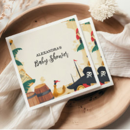 Nautical Pirate Ship Ahoy It's a Boy スタンダードカクテルナプキン