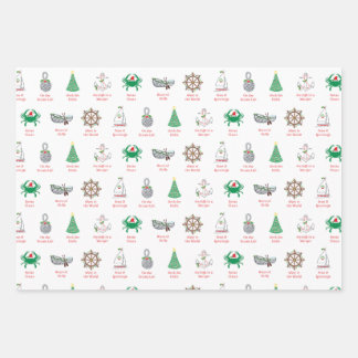 Nautical Pun Christmas Wrapping Paper ラッピングペーパーシート