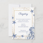 Nautical QR Code Wedding Registry Card 出欠カード (正面)