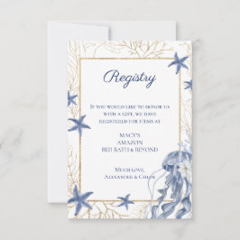 Nautical QR Code Wedding Registry Card 出欠カード