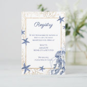 Nautical QR Code Wedding Registry Card 出欠カード (スタンド正面)