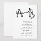 Nautical Rope Alphabet Wedding Seating Chart Card  招待状 (正面/裏面)