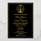 Nautical Rope Frame2 Anchor Monogram Init Wedding 箔シーズンカード (正面)