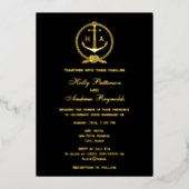Nautical Rope Frame Anchor Monogram Init Wedding 箔シーズンカード (正面)