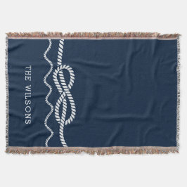 Nautical Rope Knot Personalized Throw Blanket スローブランケット